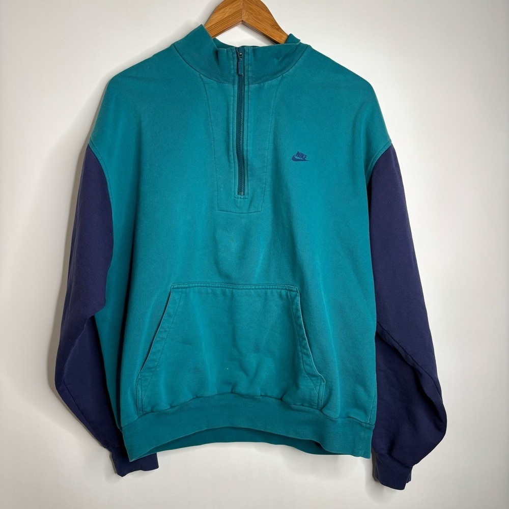 Vintage Nike 1990s Pullover Sweatshirt 1/4 Zip Mens large